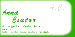 anna csutor business card